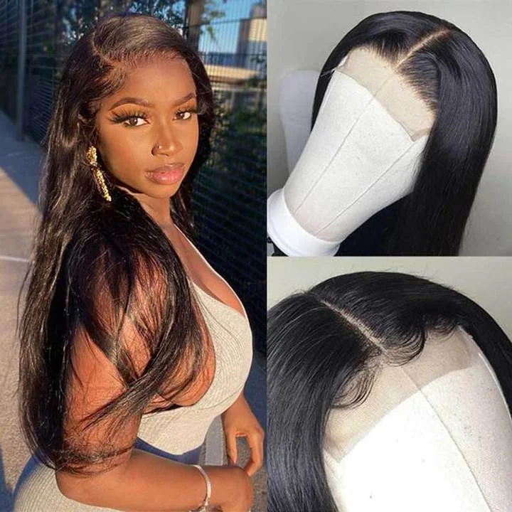 6*6 HD Transparent Lace Closure Wigs Straight Hair Wigs Remy Human Hair Wigs Vrvogue Hair 180 210 Density