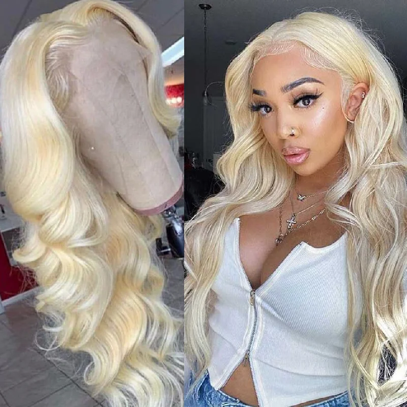 Vrvogue Hair 613 Blonde Body Wave 4x4 13x4 13x5 T Part Transparent Lace Wigs 100% Virgin Human Hair Wigs