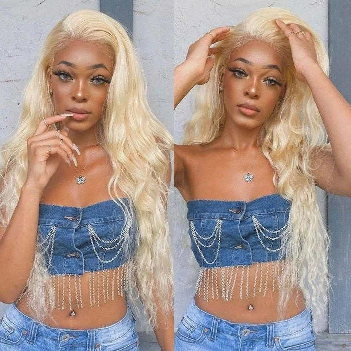 Vrvogue Hair 613 Blonde Body Wave 4x4 13x4 13x5 T Part Transparent Lace Wigs 100% Virgin Human Hair Wigs