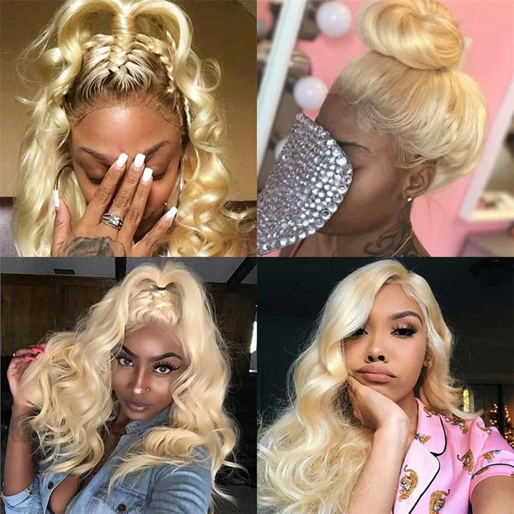 Vrvogue Hair 613 Blonde Body Wave 4x4 13x4 13x5 T Part Transparent Lace Wigs 100% Virgin Human Hair Wigs