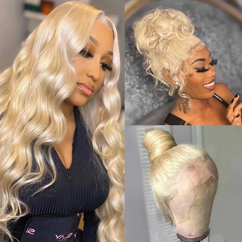 613 Pre Plucked 360 HD Transparent Lace Frontal Wigs with Baby Hair Brazilian Body Vrvogue Hair