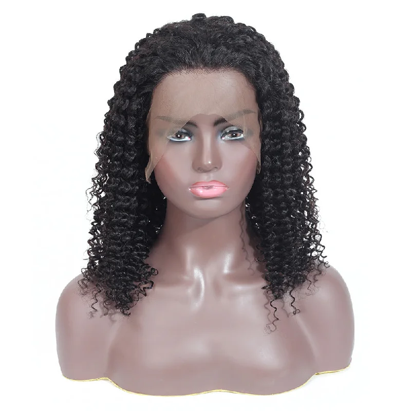 Alina Kinky Human Hair Full Lace Wig Natural Black 180% Density