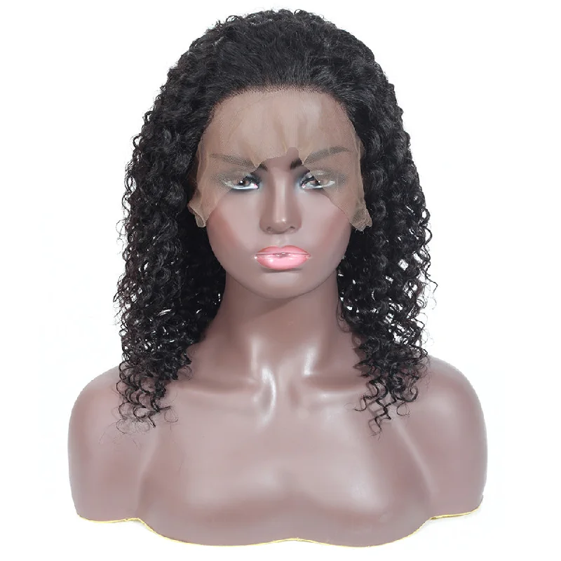 Alina Kinky Human Hair Lace Front Wig Natural Black