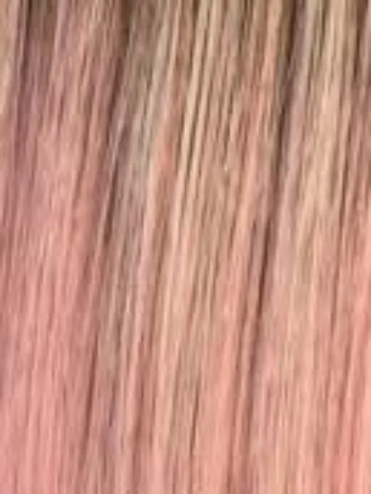 ROSE GOLD | Shimmering Multi-dimensional Blend of Blondes, Pink Hues, with Soft Light Brown Root.