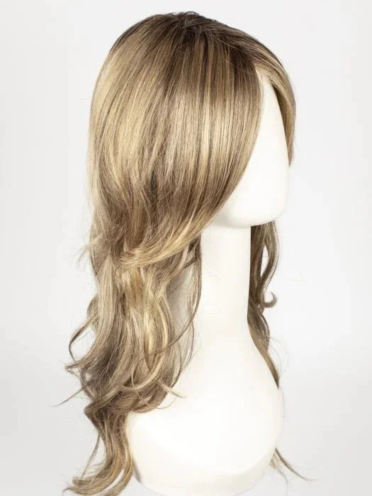 24BT18S8 SHADED MOCHA | Medium Natural Ash Blonde & Light Natural Gold Blonde Blend, Shaded with Medium Brown