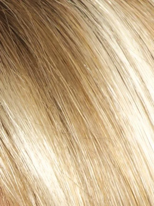 CREAMY-TOFFEE-R | Rooted Dark with Light Platinum Blonde and Light Honey Blonde 50/50 blend