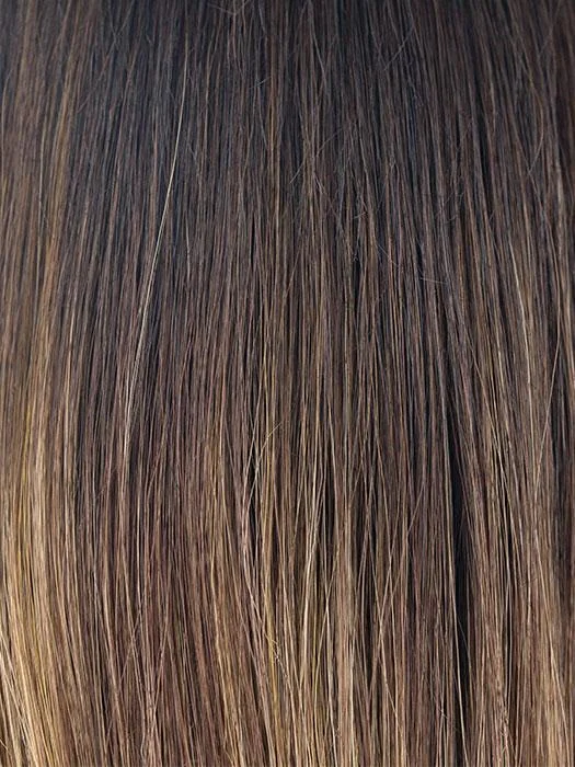 MARBLE-BROWN-LR | Medium Brown blended with Light Honey Brown and Long Dark Brown roots