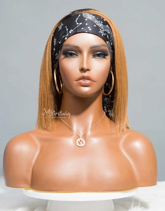 AQUARIUS - ZODIAC COLLECTION HUMAN HAIR STRAIGHT BOB BLONDE WIG - ZC010