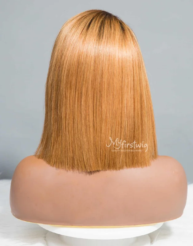 AQUARIUS - ZODIAC COLLECTION HUMAN HAIR STRAIGHT BOB BLONDE WIG - ZC010