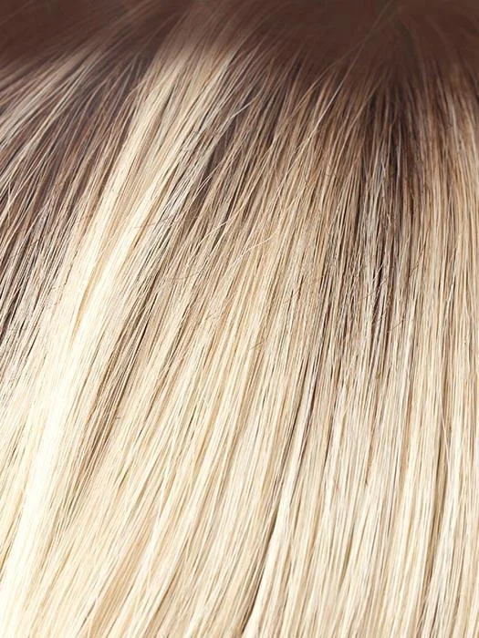 CHAMPAGNE-R | Light Beige Blonde, Medium Honey Blonde, and Platinum Blonde Blend with Dark Roots