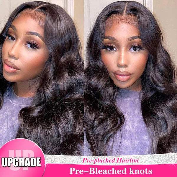 Reshine Bleached Knots Body Wave 13x6 13x4 HD Lace Front Human Hair Wigs