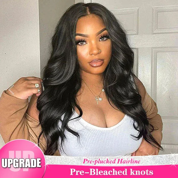 Bleached Knots Body Wave HD Lace Closure Wig 100% Virgin Human Hair Wigs