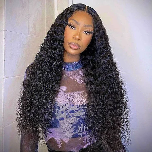 Reshine Bleached Knots Deep Curly Wigs 13x4 13x6 HD Lace Front Human Hair Wigs