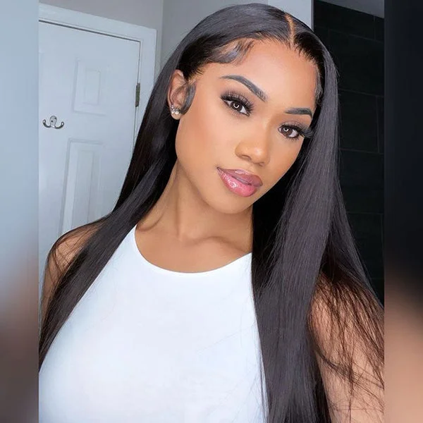 Reshine Bleached Knots HD Lace Closure Wig Straight Human Hair Wigs For Black Women