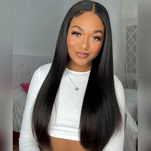 Reshine Bleached Knots HD Lace Closure Wig Straight Human Hair Wigs For Black Women