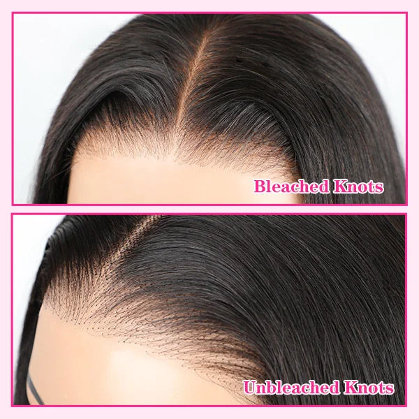 Reshine Bleached Knots HD Lace Closure Wig Straight Human Hair Wigs For Black Women