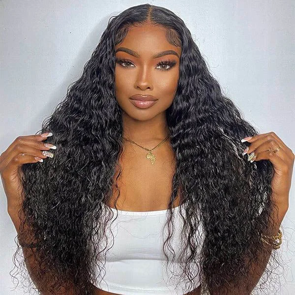 Reshine  Bleached Knots Water Wave Hair HD Lace Wigs 13x4 13x6 Lace Front Human Hair Wigs