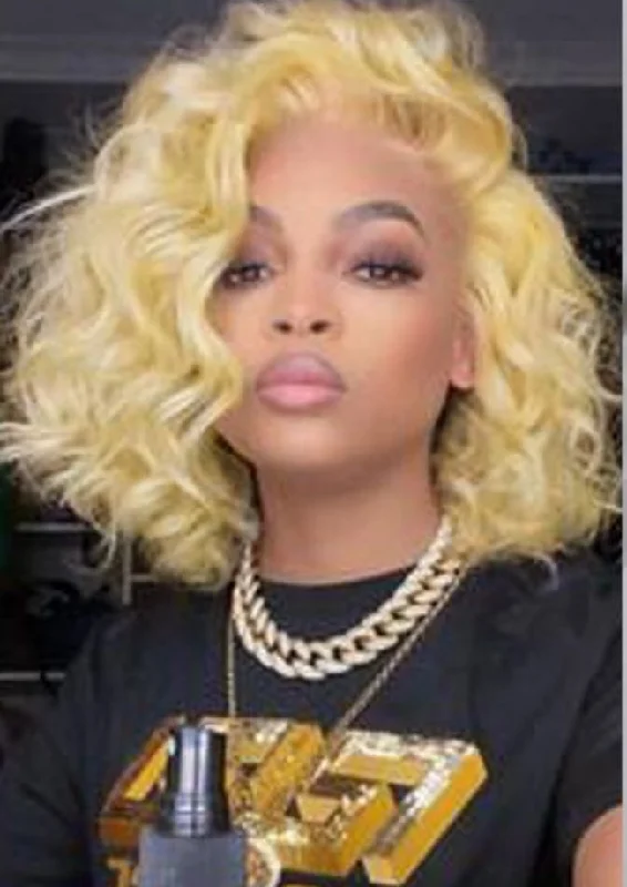 Blonde Curly Bob - 13x4” Lace Front Wig