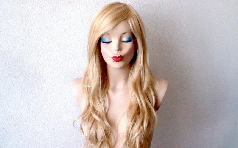 26"" Lace front Golden Blonde Wavy Hair Wig