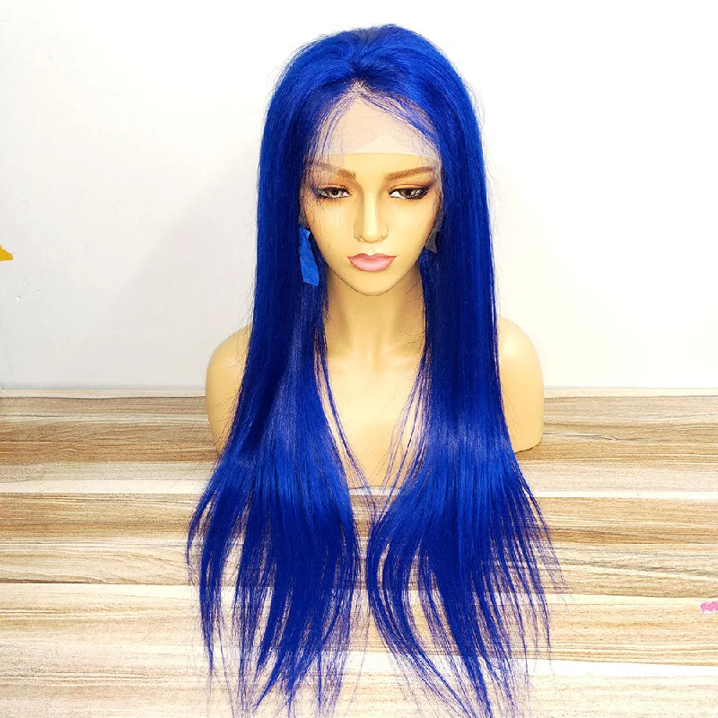 Blue Lace Frontal Wig Straight Human Hair 13x4 Lace Wig Surprisehair