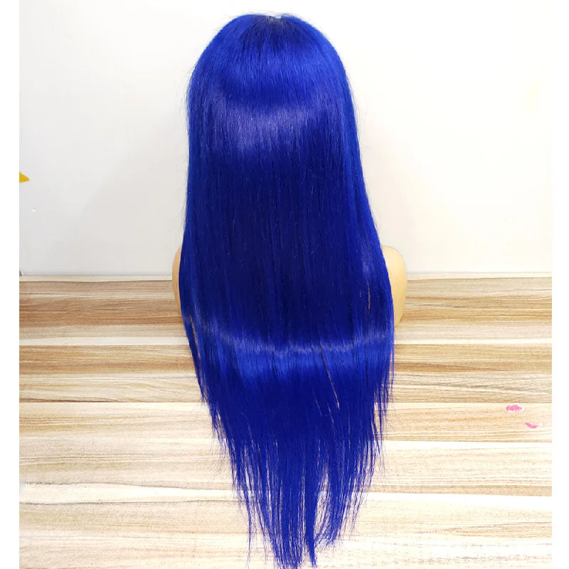 Blue Lace Frontal Wig Straight Human Hair 13x4 Lace Wig Surprisehair