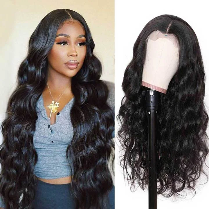 Body Wave 13*4 Transparent Lace Front Wigs 180 210 250  Density  Front Human Hair Wigs