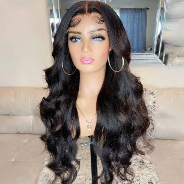 Body Wave 5x5 HD Transparent Lace Closure Wigs 180 210 250 Density Closure Pre Plucked Lace Front Wigs