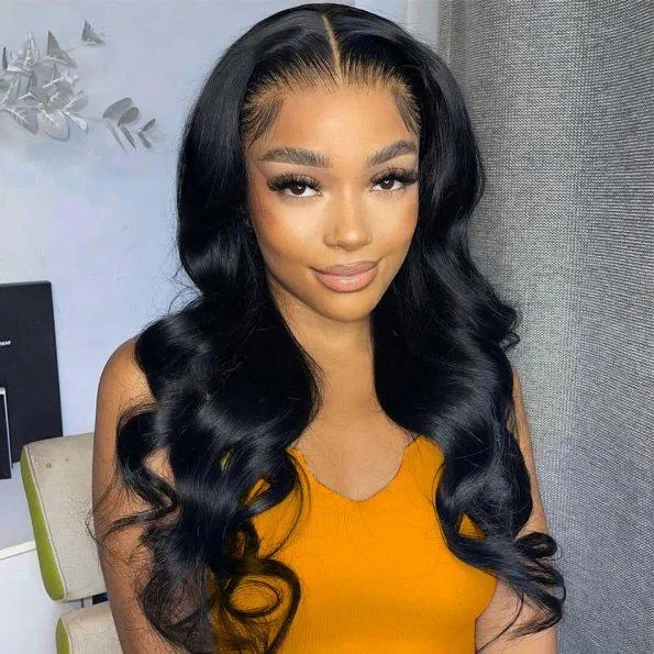 Body Wave 5x5 HD Transparent Lace Closure Wigs 180 210 250 Density Closure Pre Plucked Lace Front Wigs