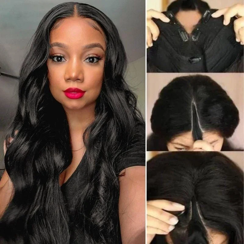 Body Wave V Part Wigs Virgin Hair Wigs Meets Real Scalp No Leave Out No Glue Vrvogue Hair