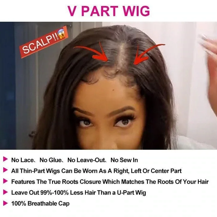 Body Wave V Part Wigs Virgin Hair Wigs Meets Real Scalp No Leave Out No Glue Vrvogue Hair