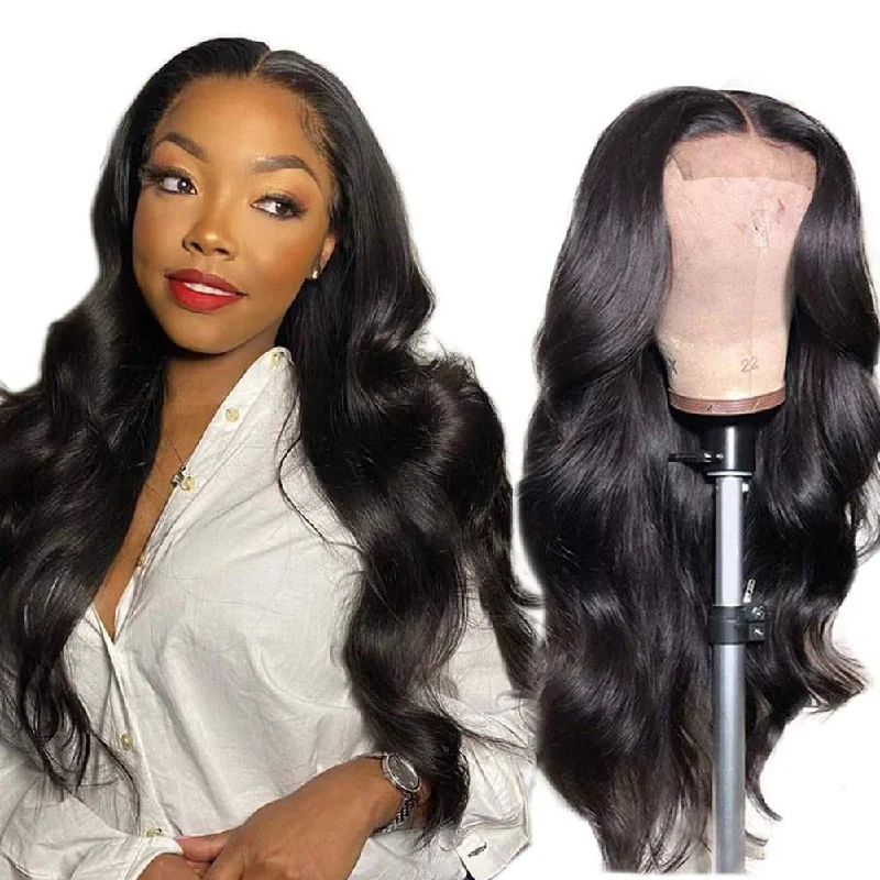 Body Wave Wig 4*4  HD Transparent Lace Closure Wig 180 210 250  Density Natural Color Human Hair Wig Vrvogue Hair