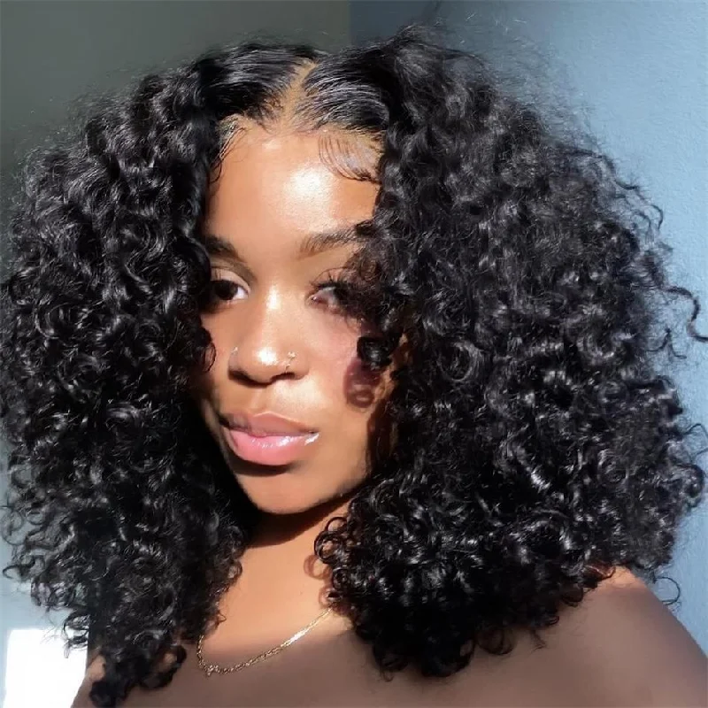 Bouncy Deep Curls Wig Shoulder Length 5x5 13x4 Glueless Lace Wigs