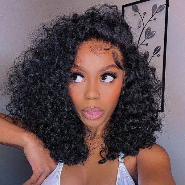 Bouncy Deep Curls Wig Shoulder Length 5x5 13x4 Glueless Lace Wigs