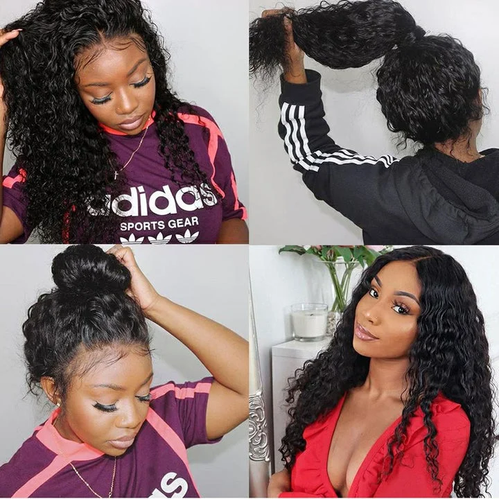 Brazilian Virgin Hair Water Wave 13*4 HD Transparent Lace Front Human Hair Wigs 40 Inch 180 210 250 Density Vrvogue Hair