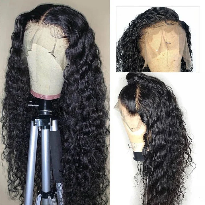 Brazilian Virgin Hair Water Wave 13*4 HD Transparent Lace Front Human Hair Wigs 40 Inch 180 210 250 Density Vrvogue Hair