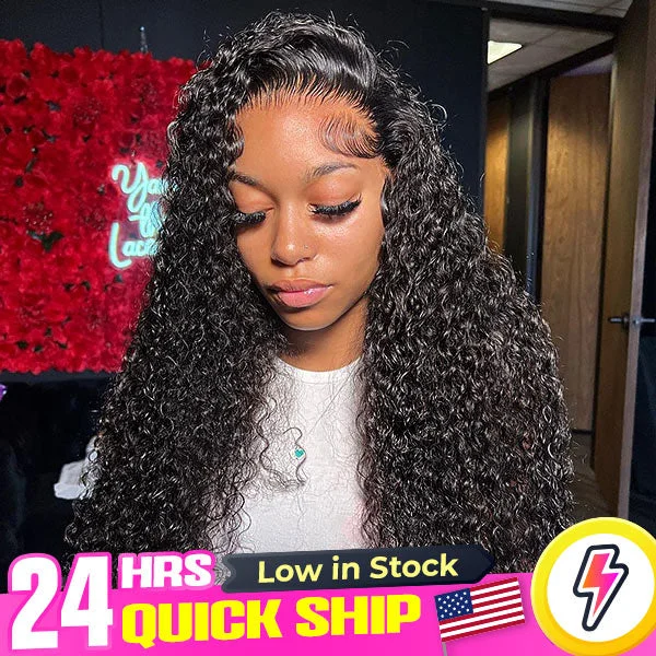 US Warehouse Quick Ship | Water Wave 13x4 HD Lace Front Wigs Bleached Knots Wet And Wavy Brazilian Human Hair Wigs