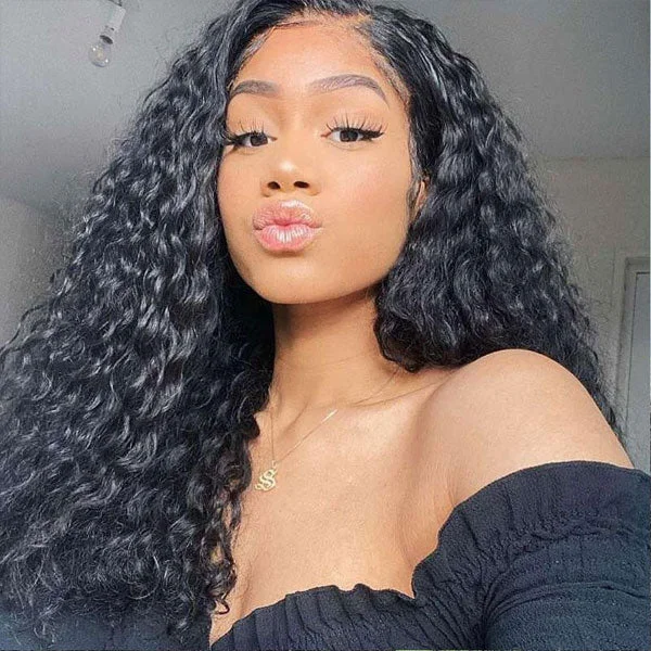 Reshine Hair Brazilian Water Wave Hair 13x4 Lace Front Wigs Soft And Thick Curly Human Hair Lace Wig