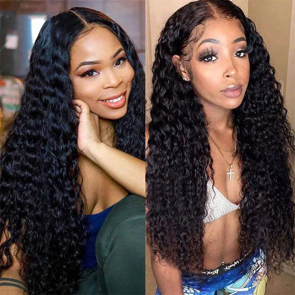 Reshine Hair Brazilian Water Wave Hair 13x4 Lace Front Wigs Soft And Thick Curly Human Hair Lace Wig