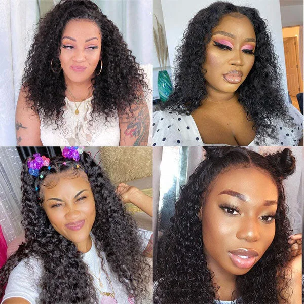 Reshine Hair Brazilian Water Wave Hair 13x4 Lace Front Wigs Soft And Thick Curly Human Hair Lace Wig