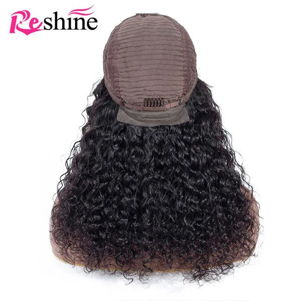 Reshine Hair Brazilian Water Wave Hair 13x4 Lace Front Wigs Soft And Thick Curly Human Hair Lace Wig