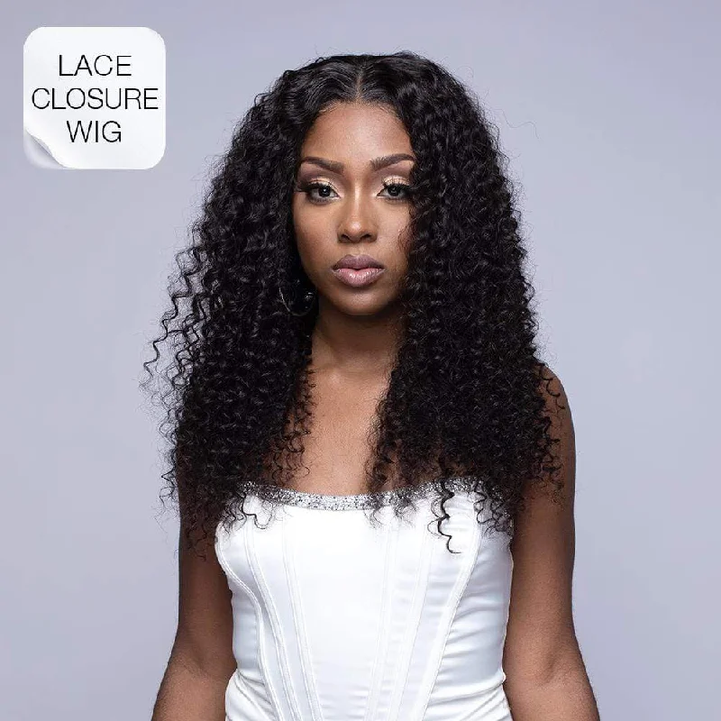 Glueless 4x4 Lace Closure Wig Caribbean Deep Wave