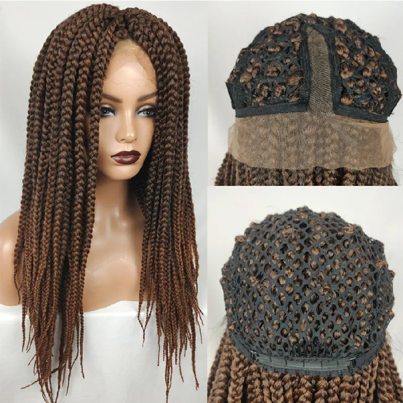 Box Crochet Lace Front Wigs Perruque Hand Made African Braided Braids Wigs