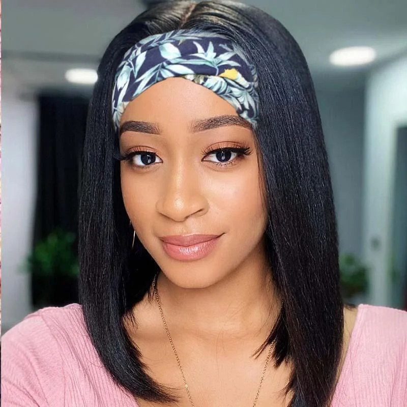 Buy One 180% Density Transparent 4*4  Lace Closure Curly Wigs Get One Free Straight Headband Bob