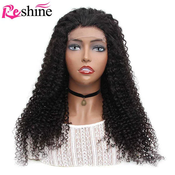 [5x5 HD Lace] Reshine Hair Kinky Curly Hair 4x4 5x5 Lace Closure Wig Natural Color Human Hair Wigs For Black Women