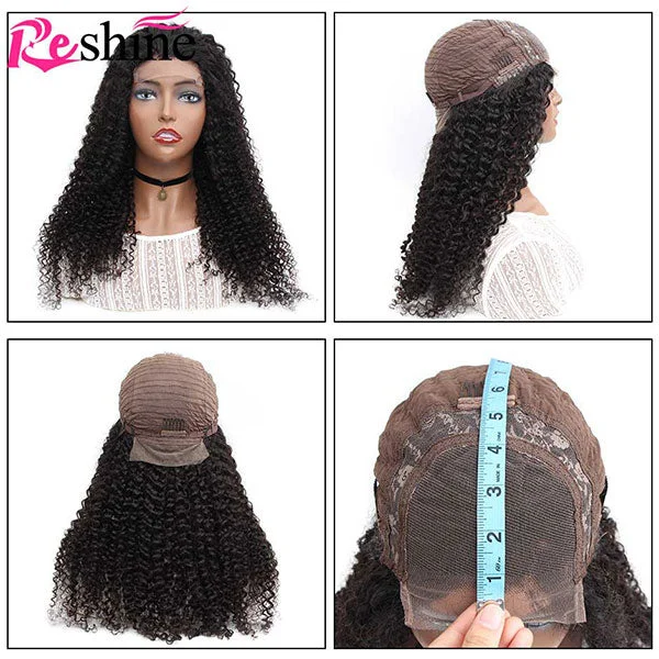 [5x5 HD Lace] Reshine Hair Kinky Curly Hair 4x4 5x5 Lace Closure Wig Natural Color Human Hair Wigs For Black Women