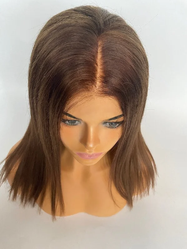 Chestnut Brown (color #6) Wig - HD Silk Base European Hair - Invisible Knots - Natural Hairline