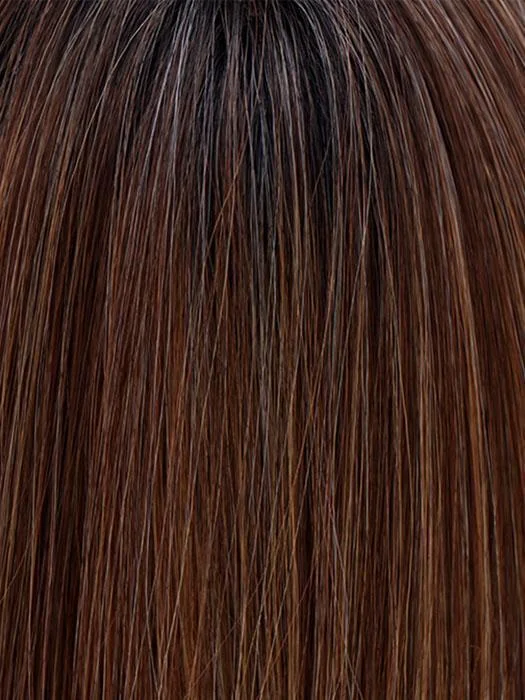 CHOCOLATE WITH CARAMEL | Medium Brown/Light Caramel Brown Highlights and Dark Brown Roots