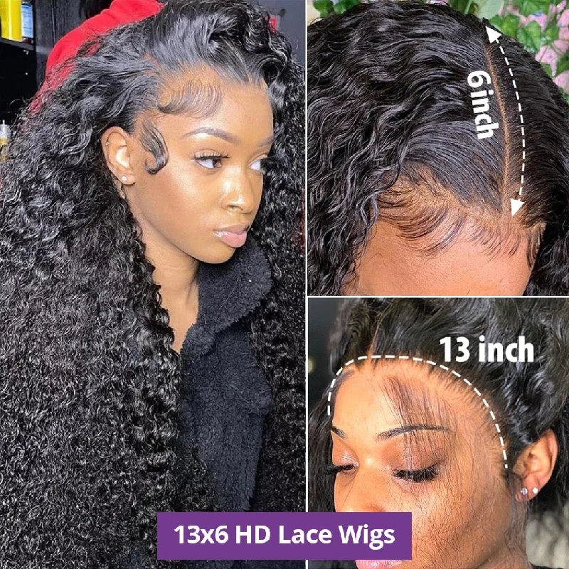 Bob Curly Human Hair Lace Front Wigs Short Deep Wave Curly Hair 13x4 Lace Part Natural Hairline