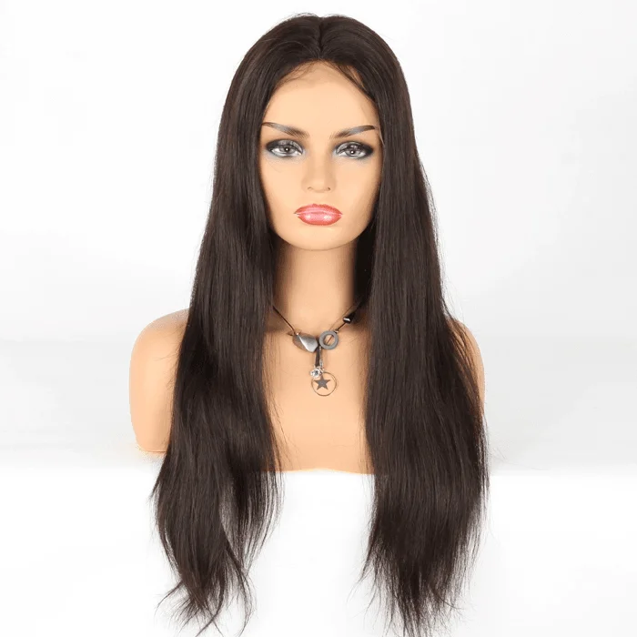 24-30"" Unprocessed Lace Frontal Wig - Dark Brown