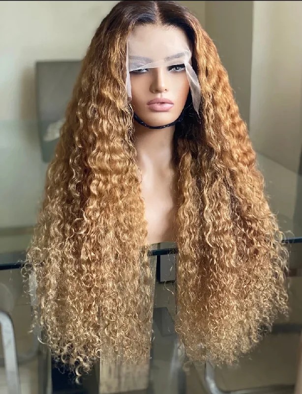 20"" - 100% Remy Human HD Lace Frontal\ Natural Straight Wig- Color 8